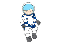 宇航员穿太空服的简笔画图片航天服上色简单又好看